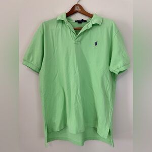 Ralph Lauren Men's Lime Green Polo Shirt 100% cotton in size XL